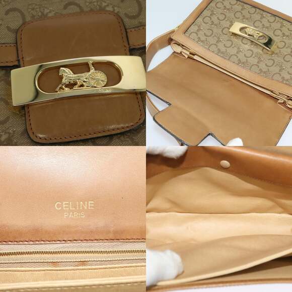 CELINE C Sulky Shoulder Bag Pvc Beige Gold - Picture 11 of 13